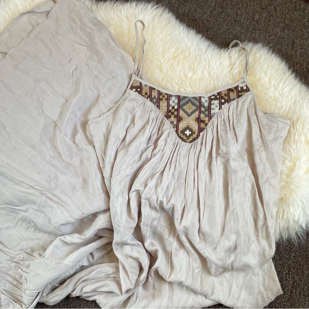 Love stitch boho embroidered maxi